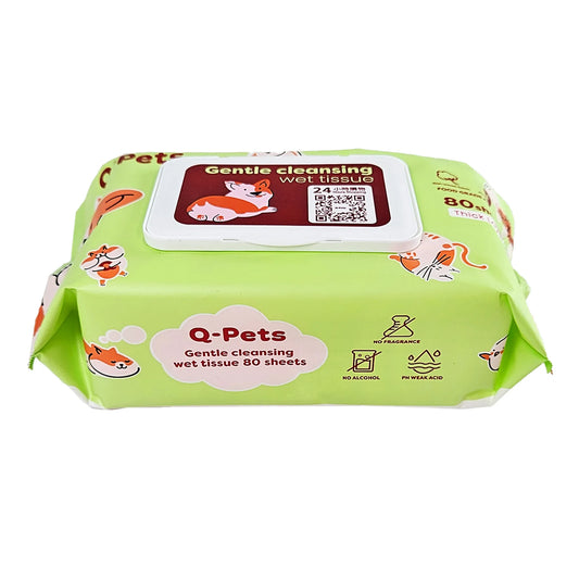 Q-Pets: 溫和清潔濕紙巾80片