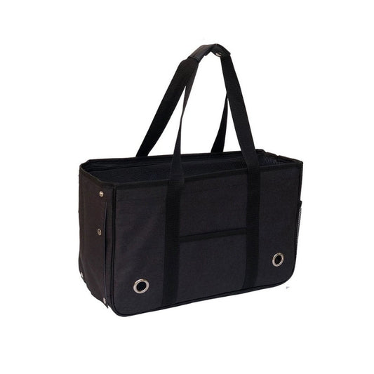 Chocolate:半透明卷簾寵物手提袋-黑色