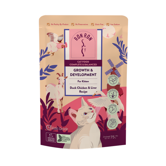 RonRon: Duck and Chicken Liver Kitten Main Food Pack 75g