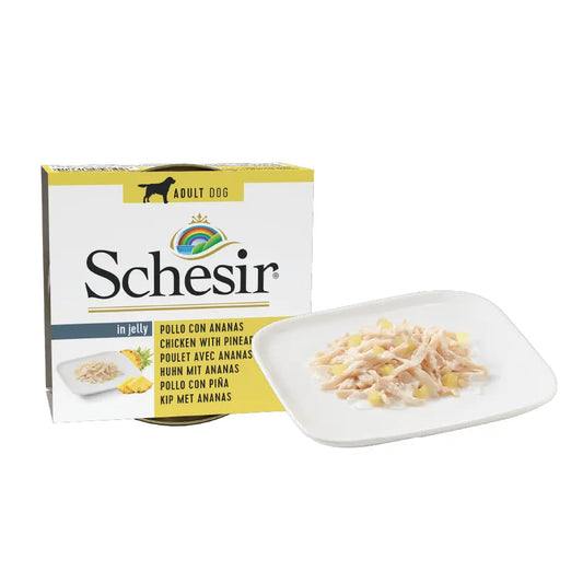 Schesir :Wet Original 水果 - 天然雞肉絲菠蘿狗罐頭 - 150g