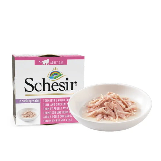 Schesir :Wet Original 水煮 - 吞拿魚雞肉飯貓罐頭 - 85g