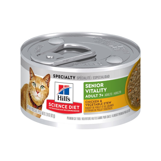 Hills 希爾思:高齡貓7+活力燉雞肉蔬菜罐-2.9oz 10767