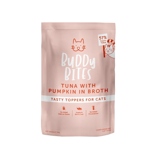 Buddy Bites:吞拿魚南瓜魚高湯貓湯包-70g