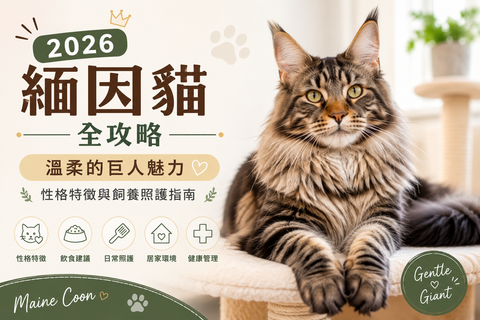 2026緬因貓全攻略：溫柔的巨人魅力、性格特徵與飼養照護指南