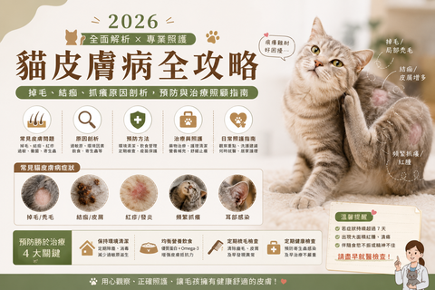2026 貓皮膚病全攻略：掉毛、結痂、抓癢原因剖析，預防與治療照顧指南
