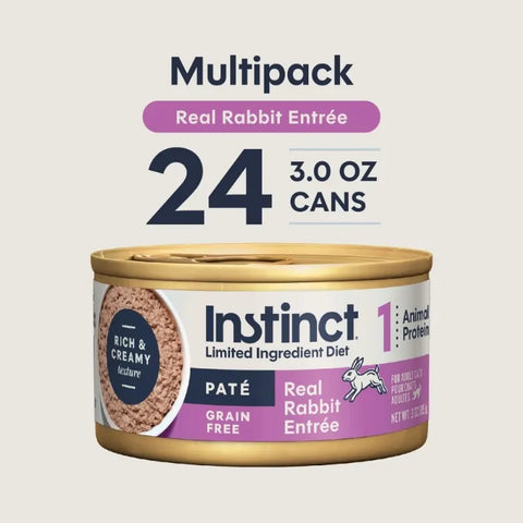 Instinct 天然百利：單一低敏無穀兔肉成貓主食罐 -3oz