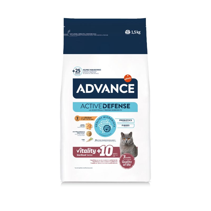 Advance愛旺斯|日常護理絕育老貓糧|低卡控重延緩器官老化衰退|貓乾糧|Q