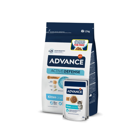 Advance 愛旺斯：日常護理幼貓糧1.5kg+幼貓濕糧2包
