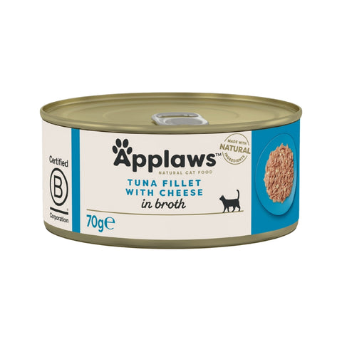 Applaws 愛普士 吞拿魚芝士飯貓罐 70g - 芝士添加提升適口性，提供額外鈣質，適合食慾不振的貓咪