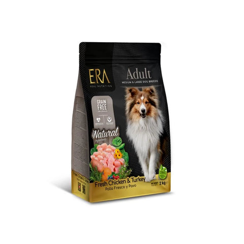 ERA：鮮雞肉火雞無穀中大型成犬糧-2kg
