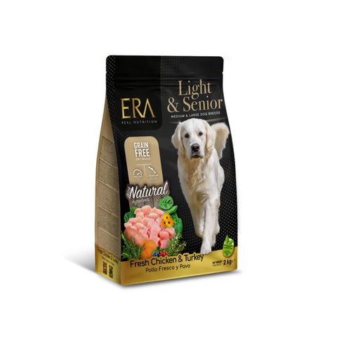 ERA：鮮雞肉火雞無穀中大型老犬糧-2kg