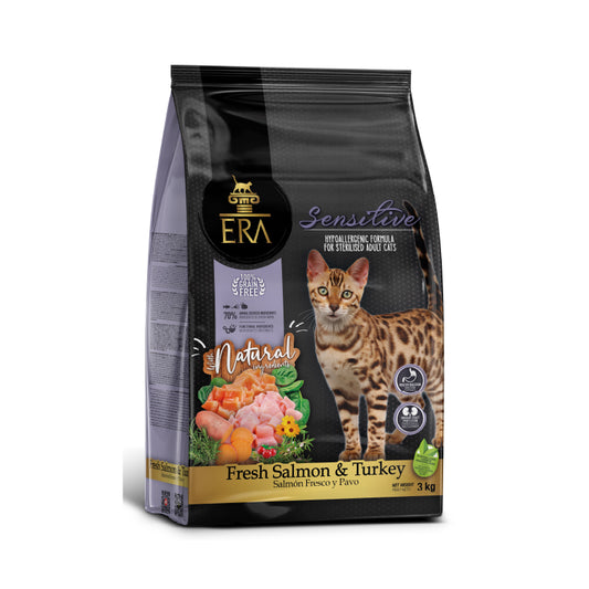 ERA：鮮三文魚火雞無穀物低敏(消化道加護)絕育成貓配方