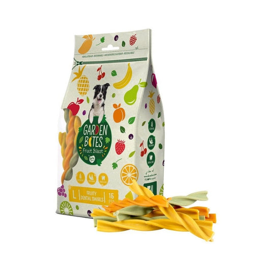 Garden Bites：水果無穀扭扭潔齒棒L-16cm-15pcs
