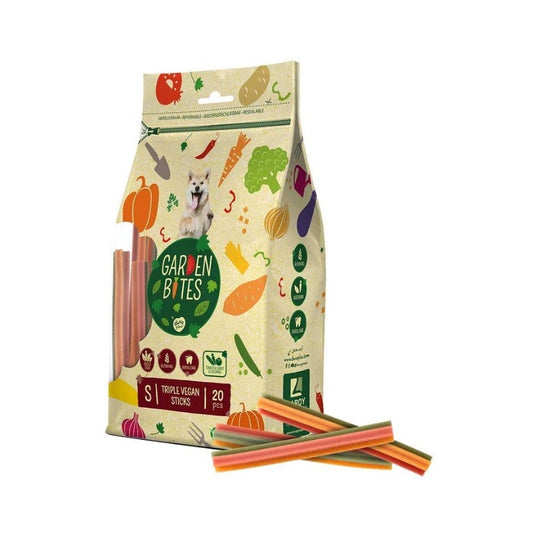Garden Bites：蔬菜無穀三色潔齒棒S-13cm-20pcs