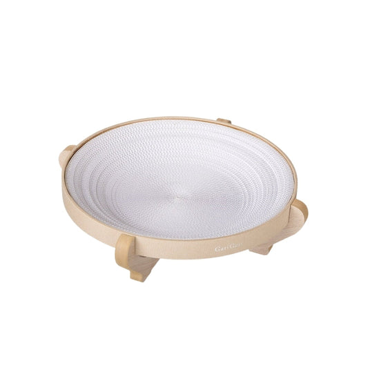 Gari Gari: Round beige cat scratching post, 515 x 113.5 cm