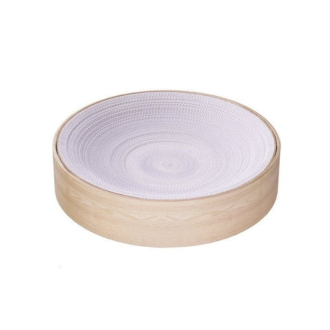 Gari Gari 圓形米色貓抓床 45x45x10cm - 圓形貓抓床設計，周邊高起可當枕頭，中間凹陷適合蜷縮休息