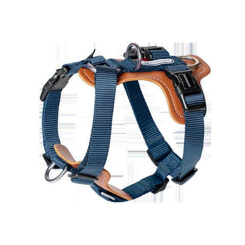 Hidream: Leather I-beam Dog Ribbon - Dark Blue - XL