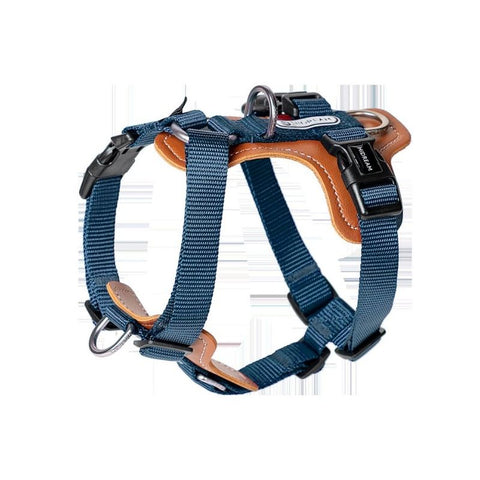 Hidream: Leather I-beam dog harness - Dark Blue - M