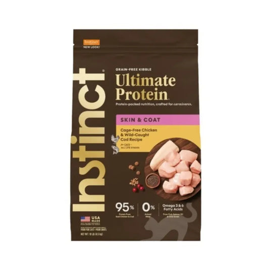 Instinct 天然百利: 優質蛋白雞肉鱈魚美毛貓糧 -10lb