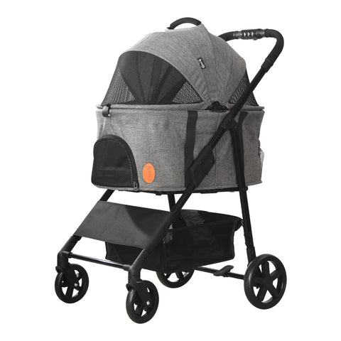 IZU 伊豆國：升級可折疊分離籠寵物車 - 啞灰色