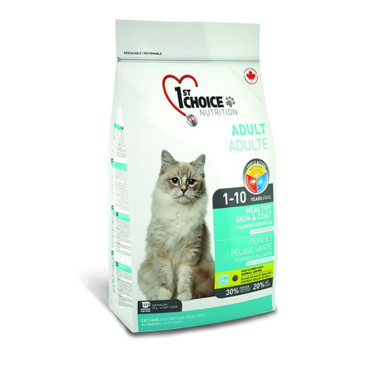 1st Choice: Salmon Formula Cat Food for Adult Cats - Promotes Healthy Coat and Skin, Reduces Hairballs 