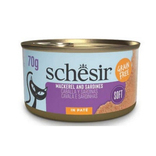 SCHESIR: 無穀鯖魚沙丁魚醬貓罐頭70g