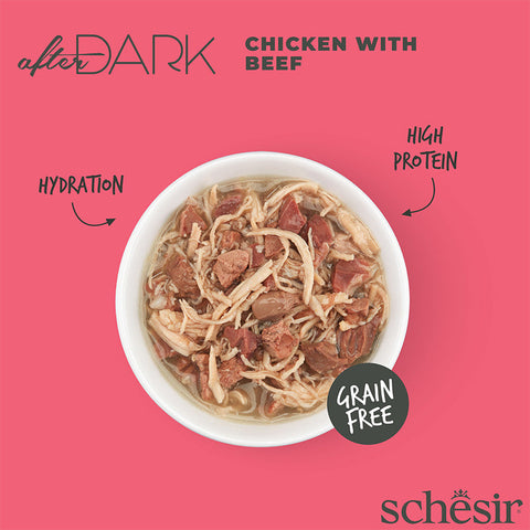 Schesir: After Dark - Chicken &amp; Beef Cat Food for All Stages - 80g