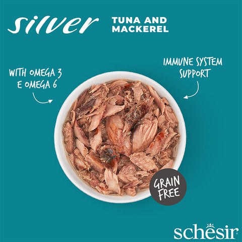Schesir: SILVER - Tuna &amp; Mackerel Senior Cat Food Canned Food 70g