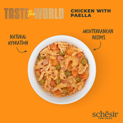 Schesir: Taste The World - Chicken Paella Dog Food Canned Food - 150g