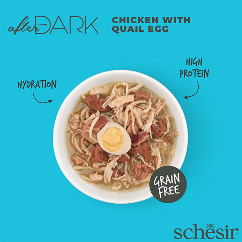 Schesir: AFTER DARK - Chicken &amp; Quail Egg Cat Food Sauce Jar 80g