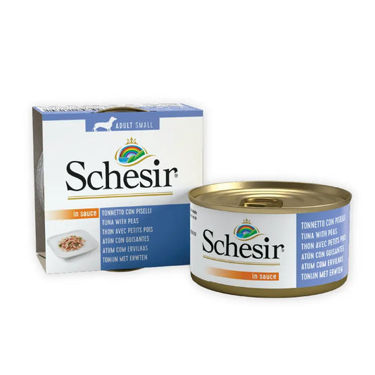 Schesir ：Wet Original 汁煮 - 吞拿魚豌豆狗罐頭 - 85g