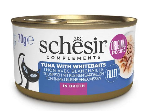 Schesir ：Wet Original 湯煮 - 吞拿魚白飯魚貓罐頭 - 70g