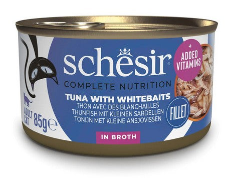 Schesir ：Wet Original 水煮 - 吞拿魚白飯魚貓罐頭 - 85g