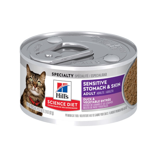 Hills: Adult Cat Gastrointestinal &amp; Skin Care Duck &amp; Vegetable Canned Food - 2.9oz 608490