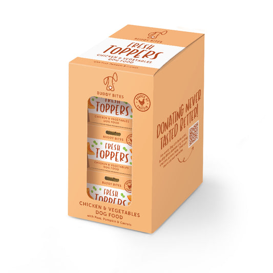 Buddy Bites：雞肉蔬菜濕伴糧80g x3(盒)