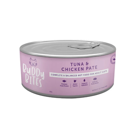 Buddy Bites：吞拿魚雞肉肉醬貓主食罐-85g