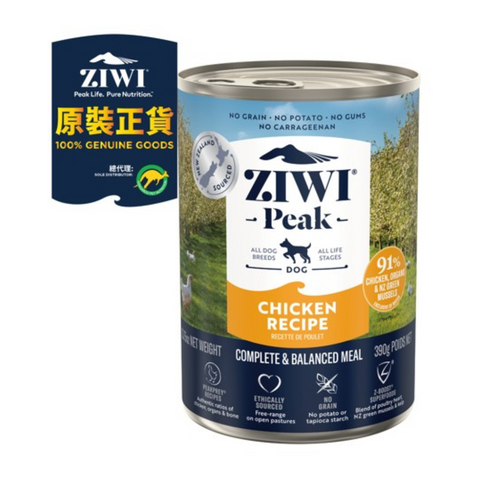 Ziwi Peak 滋益巔峰: 放養雞配方狗罐 - 390g