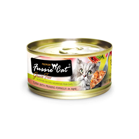 Fussie Cat - Black Diamond Pure Natural Cat Canned Tuna With Tiger Prawns