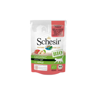 Schesir - Organic Beef And Chicken Adult Cat Staple Food Meal Pack