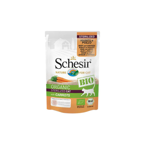 Schesir - Organic Beef And Chicken Neutered Cat Staple Food Meal Pack