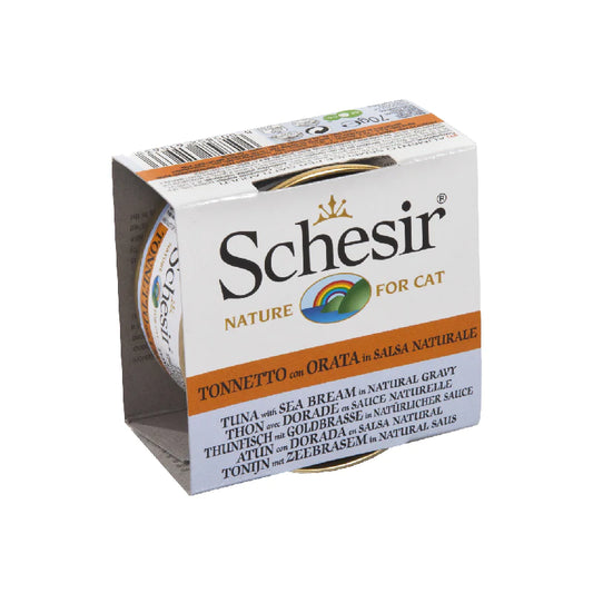 Schesir 雪詩雅：無穀吞拿魚海鯛肉汁貓罐|Schesir - Tuna Sea Bream In Nature Gravy